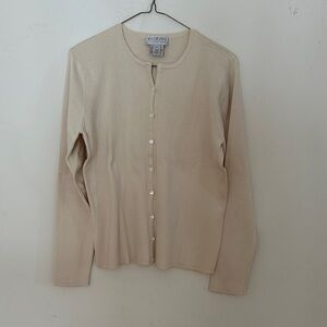 Talbots Beige Button-Up Sweater (light)